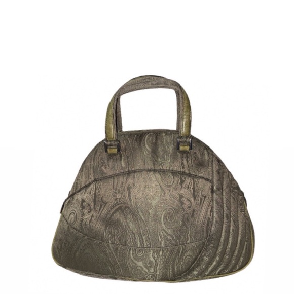 Etro Olive Green Nylon Bag 💚✨ with Leather Trim 👜Vintage vibes - Picture 2 of 7